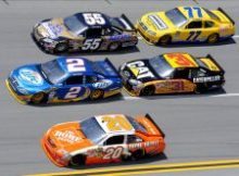 The Aaron's 499 at Talladega Superspeedway produced three-, sometimes four-wide, racing throughout the entire event. Credit: John Harrelson/Getty Images for NASCAR